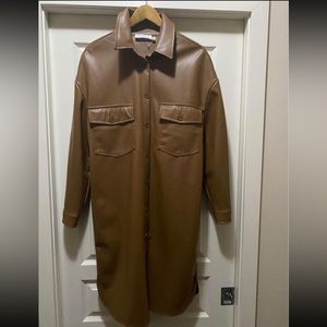 Vegan Leather Shacket | Nineteen 44 | Size Medium